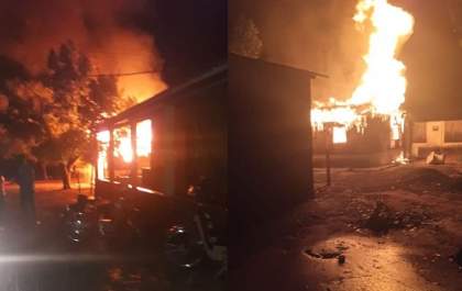 Casa pega fogo e família perde tudo em Água Clara