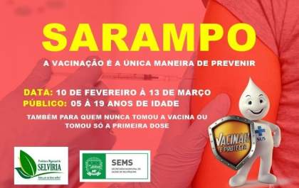 Saúde de Selvíria alerta para a Campanha de Vacinação Contra o Sarampo