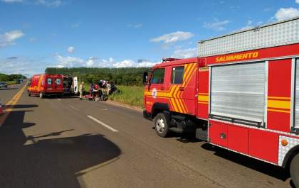 Idoso fica ferido em capotamento na BR-158 próximo ao antigo Frigotel