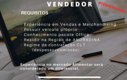 Empresa contrata para a região de Andradina