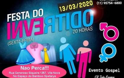 Festa do Invertido da Igreja Cidade de Refúgio em Três Lagoas será no dia 13 de março