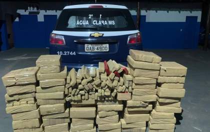 Carro com quase 500 Kg de maconha é apreendido pela PM em Água Clara