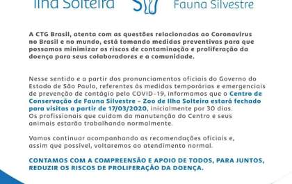Zoologico de Ilha Solteira fecha para visitas devido ao Covid-19
