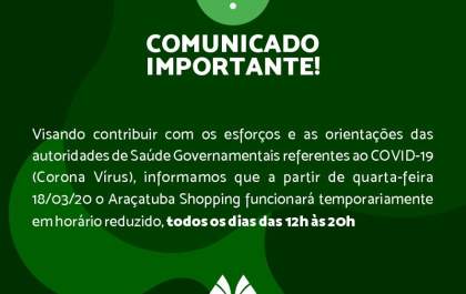 Shoppings de Araçatuba reduzem horário de funcionamento