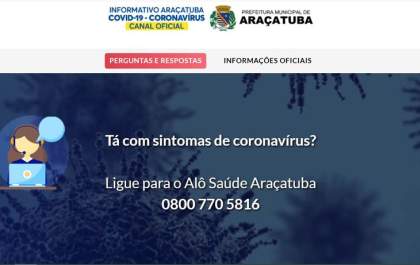 Araçatuba ganha canais gratuitos com dados sobre coronavírus e triagem