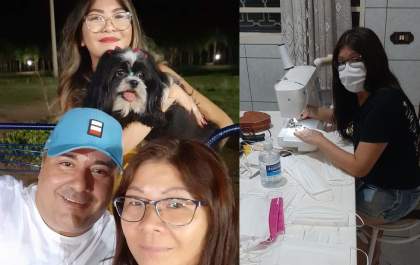 Em Três Lagoas, moradora fabrica máscaras para toda família&nbsp;