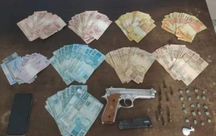 Calçadista é preso com arma, droga e mais de R$ 10 mil em dinheiro em Birigui