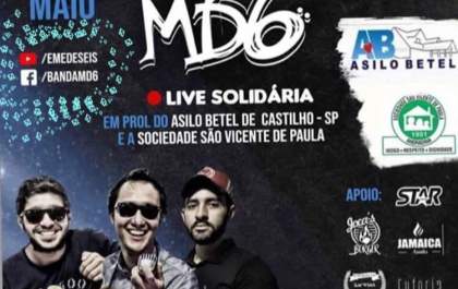 Banda MD6 realiza Live Solidária em prol de asilos de Castilho e Andradina