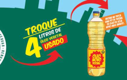 Cada 4 litros de óleo usado, Big Mart troca por uma garrafa de óleo de soja