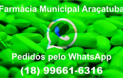 Pedidos de remédio na Farmácia Municipal podem ser feitos pelo WhatsApp