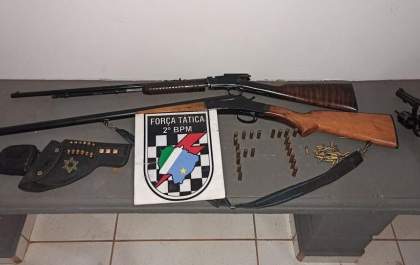 Zelador de chácara é preso com armas e munições em Três Lagoas