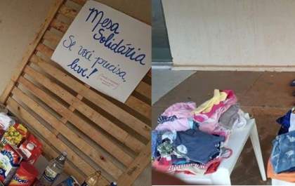 Igreja Quadrangular doa alimentos e roupas para famílias na Vila Piloto