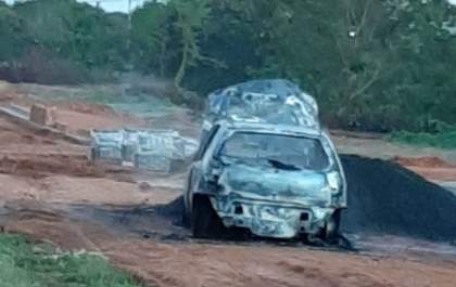 Trio rouba carro em Birigui e coloca fogo; 2 são presos