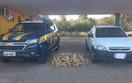 PRF apreende 122,4 Kg de maconha em Água Clara (MS)