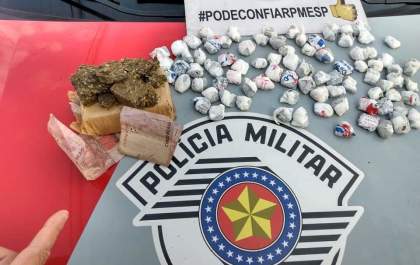Em ocorrência de briga de casal, PM prende os dois por tráfico de drogas em Birigui