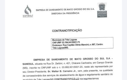 “Não podemos aceitar que a população de Três Lagoas seja prejudicada com corte de água