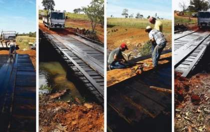 Parceria: Prefeituras de Selvíria e de Inocência restauram ponte na zona rural