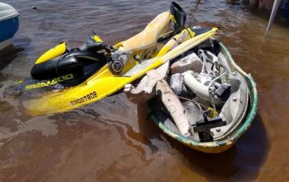 Acidente entre jet skis deixa uma pessoa ferida no Rio Sucuriú