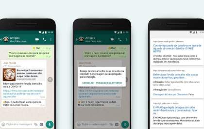 WhatsApp ganha recurso de pesquisa para que usuários possam checar mensagens encaminhadas