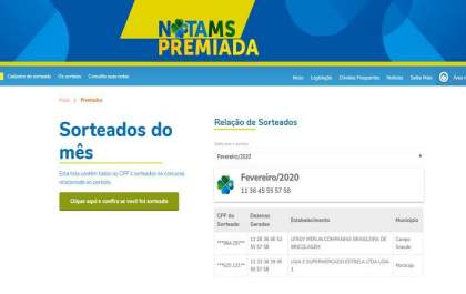 Ganhadores de abril do Nota MS têm até dia 14 para fazer cadastramento