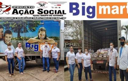 PM de Murutinga do Sul recebe do mercado Big Mart cestas básicas para famílias carentes