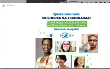 Estado abre 20 mil vagas gratuitas em cursos tecnológicos para mulheres