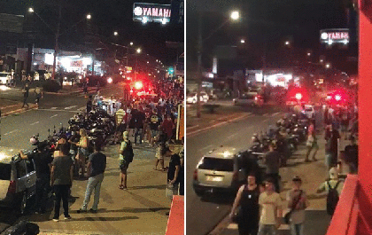 PM dispersou&nbsp; aglomeração de pessoas em avenida