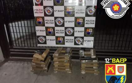 Baep prende homem com 50 quilos de maconha em Araçatuba