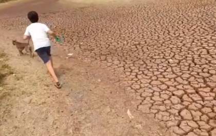 Vídeo mostra parte da Lagoa Maior seca