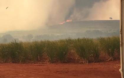 Fogo invade fazendas em Andradina