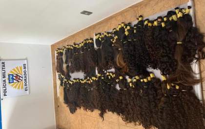 PM apreende 20kg de cabelo avaliados em R$100 mil no MS