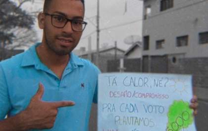 Candidato à vereador de Castilho faz compromisso de plantar uma árvore por voto recebido nas eleições