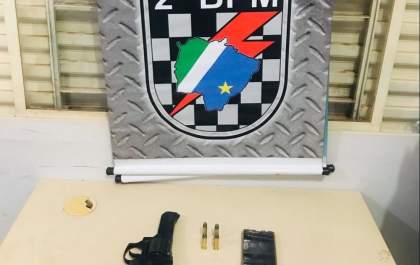 PM apreendeu revolver utlizado em ameaça por motorista de caminhonete