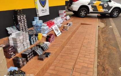 TOR prende em Andradina homem com carro cheio de produtos contrabandeados, carga chega em R$ 100 mil