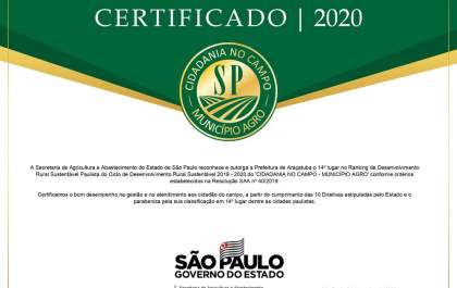 Araçatuba fica em 14º lugar em ranking de desenvolvimento rural sustentável no Estado