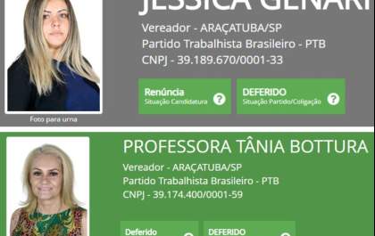 Candidatas a vereadora pelo PTB em Araçatuba desistem do pleito