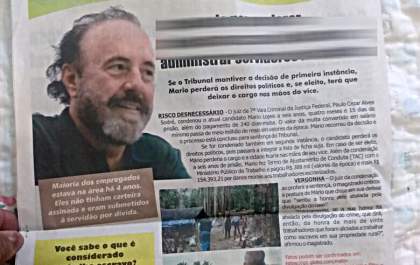 Assessores da Prefeitura flagrados entregando jornal clandestino da Coligação de Jamil Ono