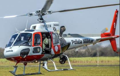 Helicóptero Águia da PM intensiva buscas por ladrão de motocicleta