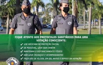 Mais de 500 policiais militares reforçam a segurança nestas eleições na região de Araçatuba