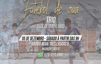 1° Torneio de Futebol de Rua está com inscrições abertas