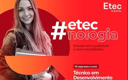 Prazo para inscrição no Vestibulinho da Etec termina segunda-feira