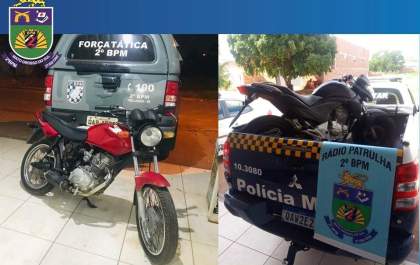 PM recuperou duas motos furtadas em Três Lagoas