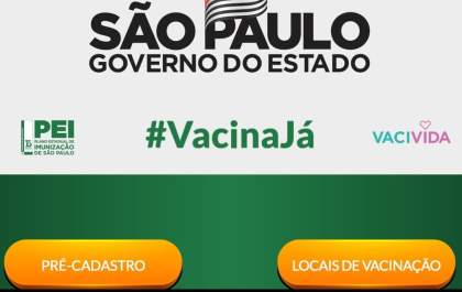 Site 'Vacina Já' realiza pré-cadastro da campanha de imunização contra covid-19