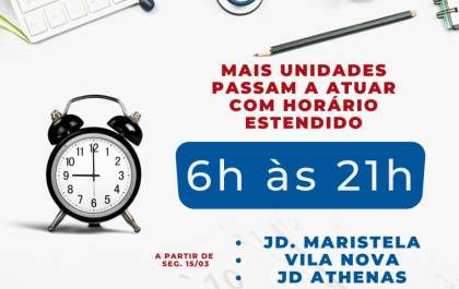 Mais três Unidades de Saúde passam a funcionar até às 21h em Três