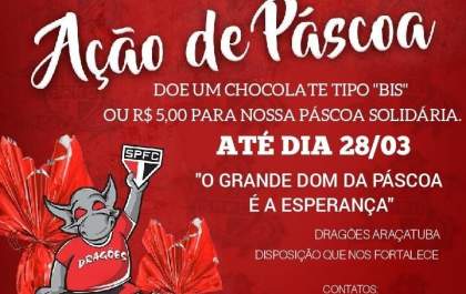 Torcida Dragões arrecada chocolate em Araçatuba