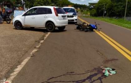 Motociclista de 43 anos na UTI em Andradina após grave acidente em vicinal