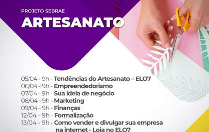 Projeto Sebrae Artesanato está com inscrições abertas na região de Araçatuba