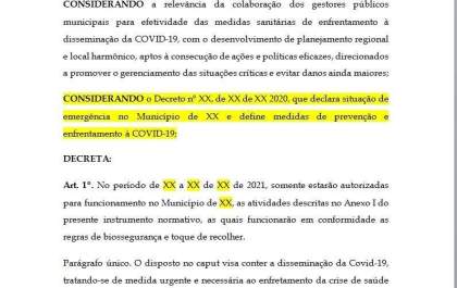 Rascunho de um novo decreto de toque de recolher é enviado a prefeitos de MS