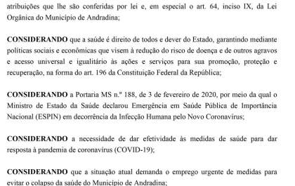 Prefeito decreta estado de calamidade pública