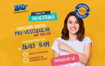 Cursinho gratuito oferece vagas a estudantes de Araçatuba